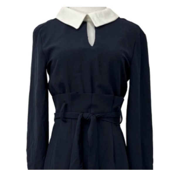 NEW Zara Woman navy wide leg belted jumpsuit - Picture 6 of 11